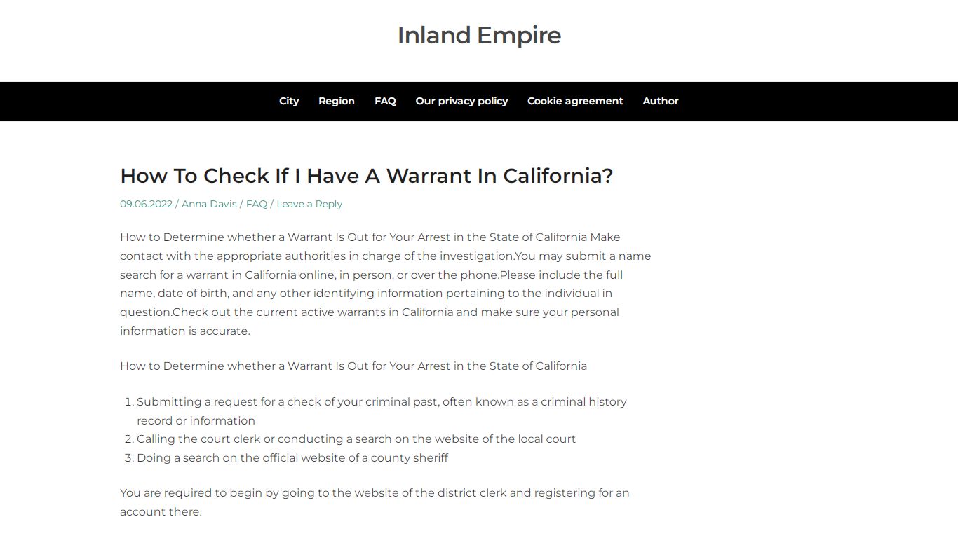 How To Check If I Have A Warrant In California? - Inland Empire